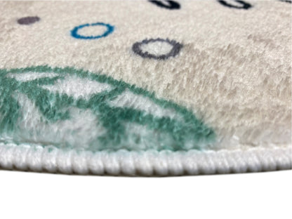 Round Children's Rug Cat, white, 100 cm