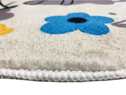 Round Children's Rug Cat, white, 120 cm