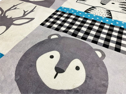 Round Children's Rug Animals, 120 cm