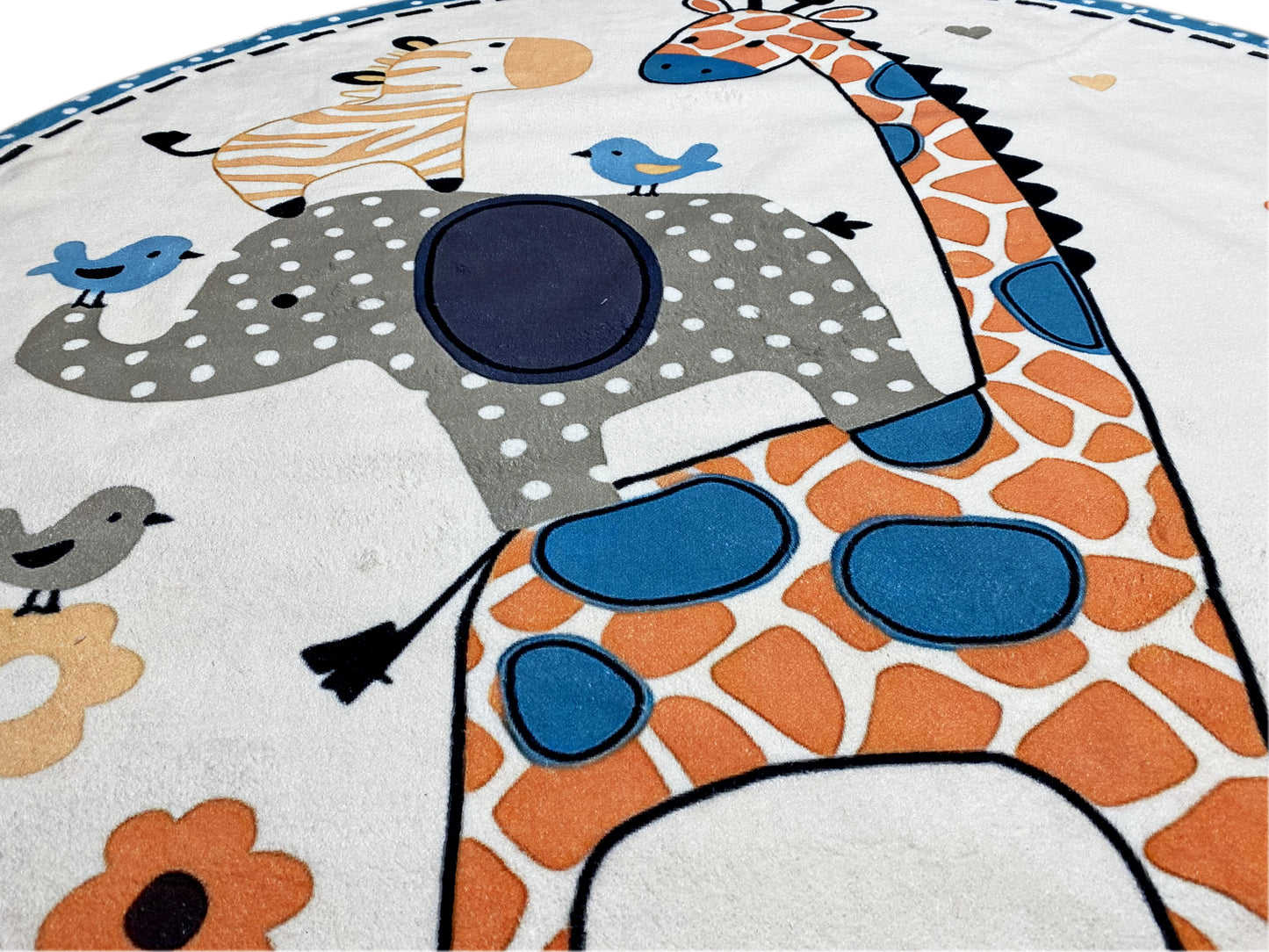 Round Children's Rug Animals, 120 cm