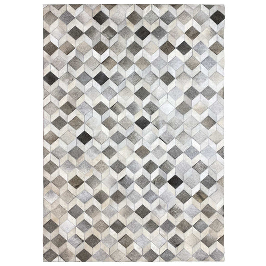 Geometrischer Kalbsleder-Teppich – 249x157 cm – Rutschfeste Rückseite - German Carpet Shop