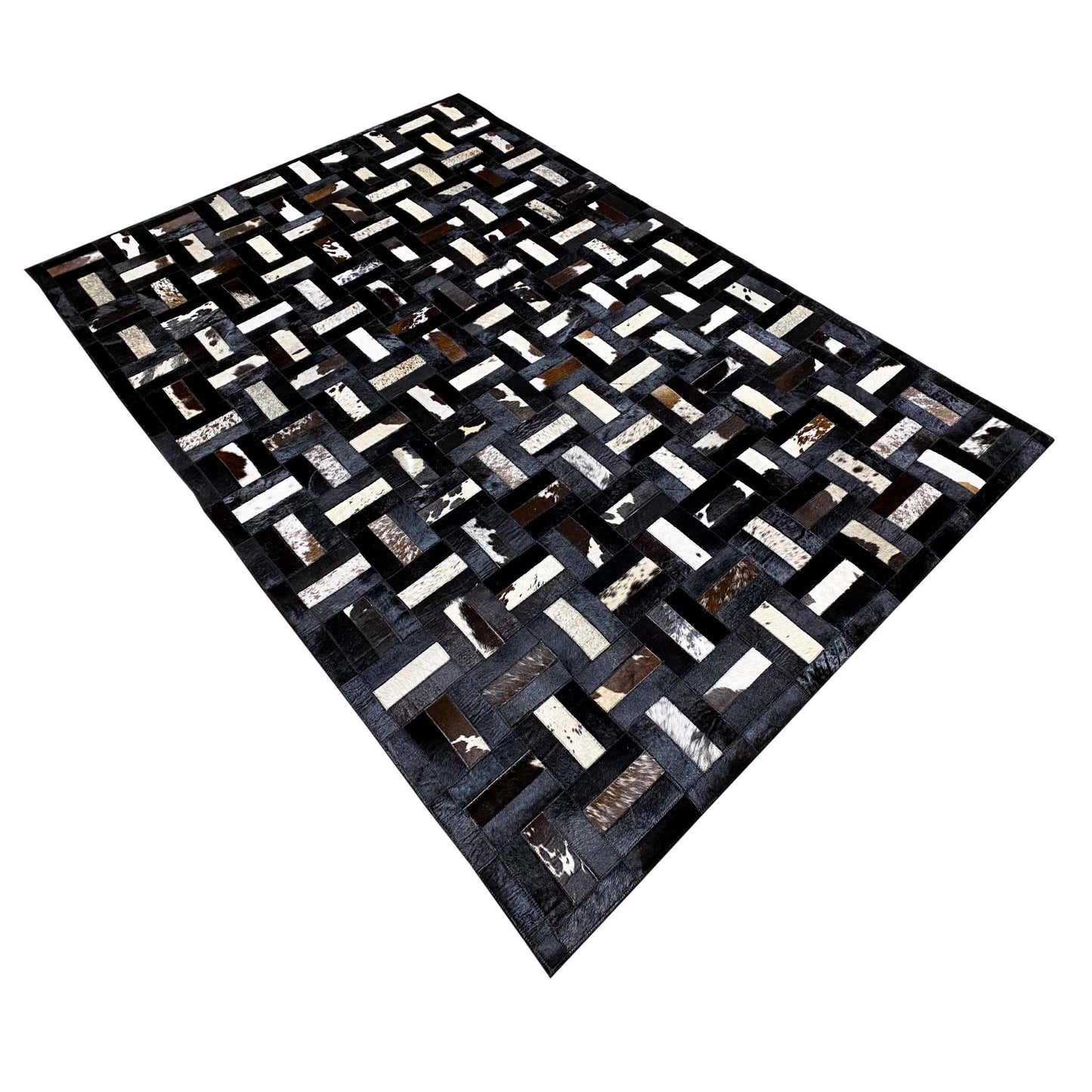 Geometrischer Kalbslederteppich 160x248 cm - German Carpet Shop