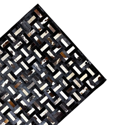 Geometrischer Kalbslederteppich 160x248 cm - German Carpet Shop