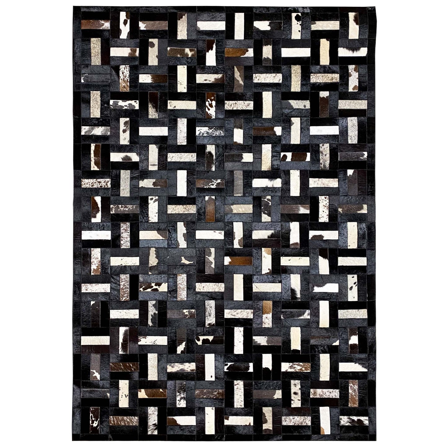 Geometrischer Kalbslederteppich 160x248 cm - German Carpet Shop