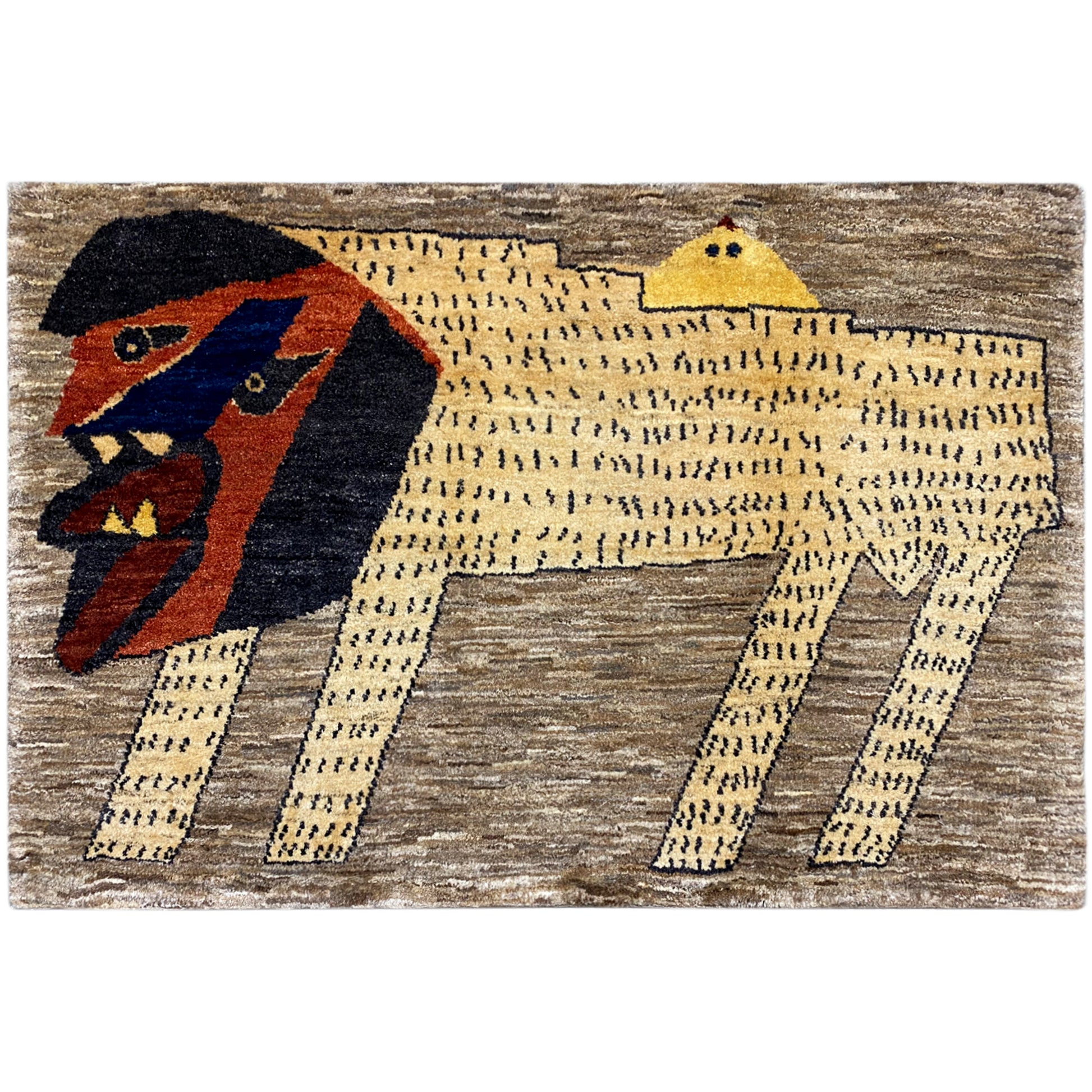 Löwen Gabbeh Teppich 118x79 cm - German Carpet Shop