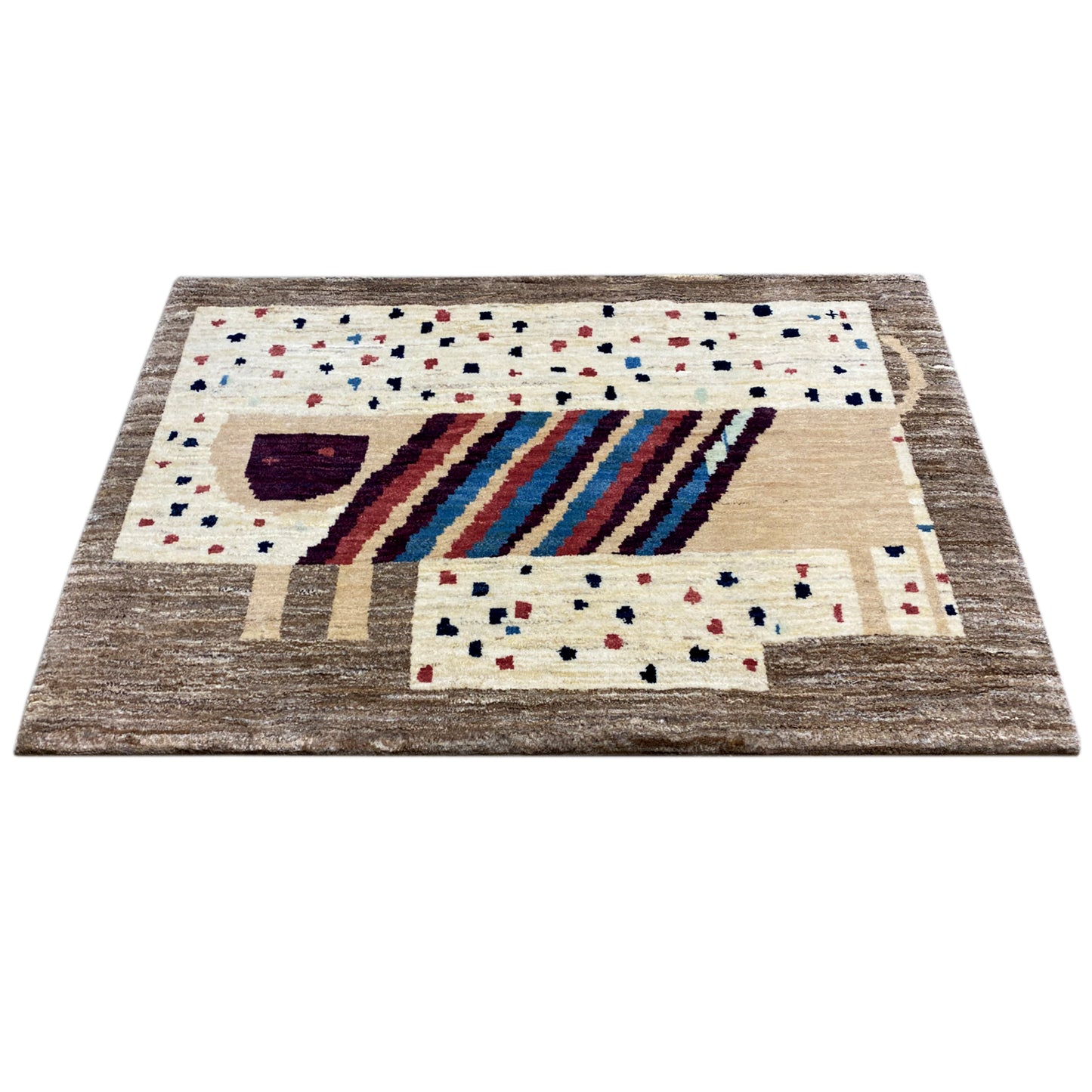 Löwen Gabbeh Teppich 119x81 cm - German Carpet Shop