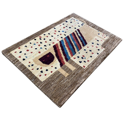 Löwen Gabbeh Teppich 119x81 cm - German Carpet Shop