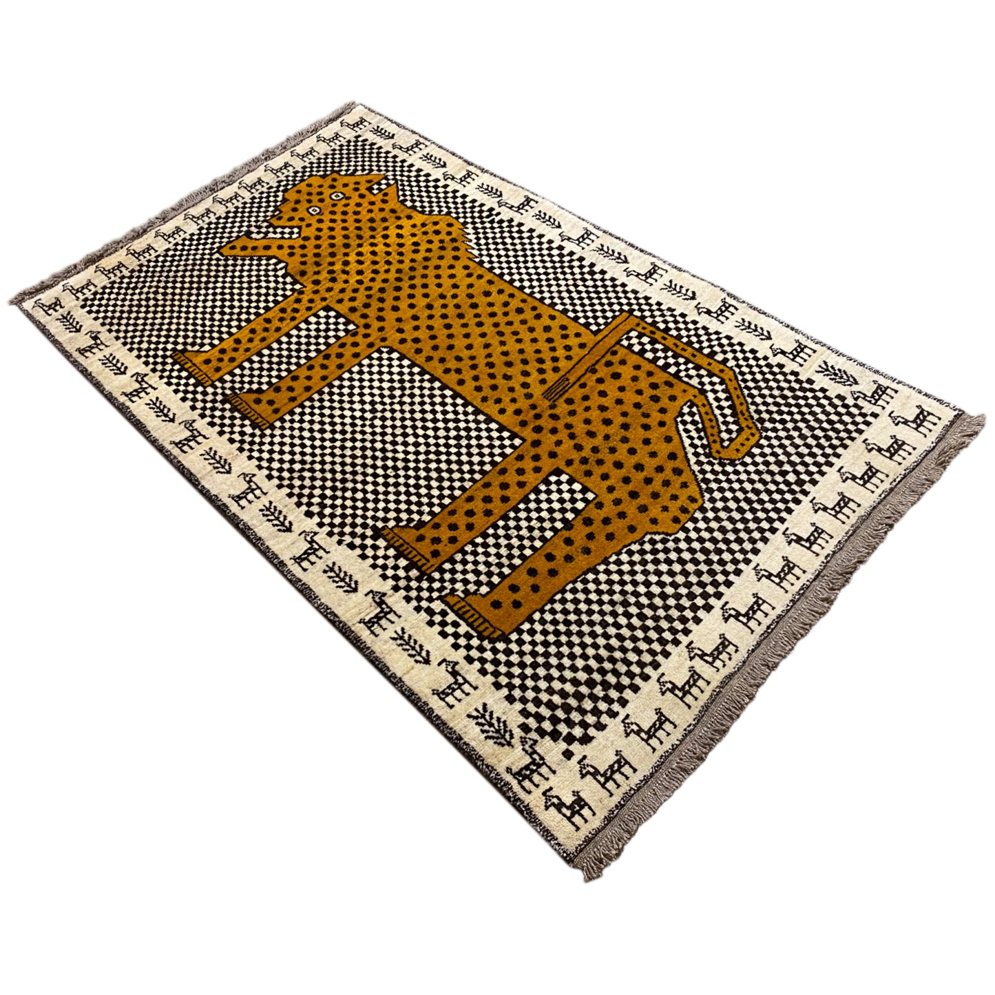 Gabbeh Teppich Leopard 182x108 cm - German Carpet Shop