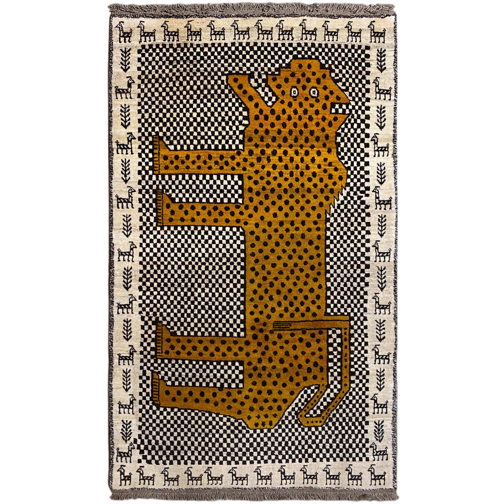 Gabbeh Teppich Leopard 182x108 cm - German Carpet Shop