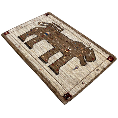 Löwen Gabbeh Teppich 88x62 cm - German Carpet Shop