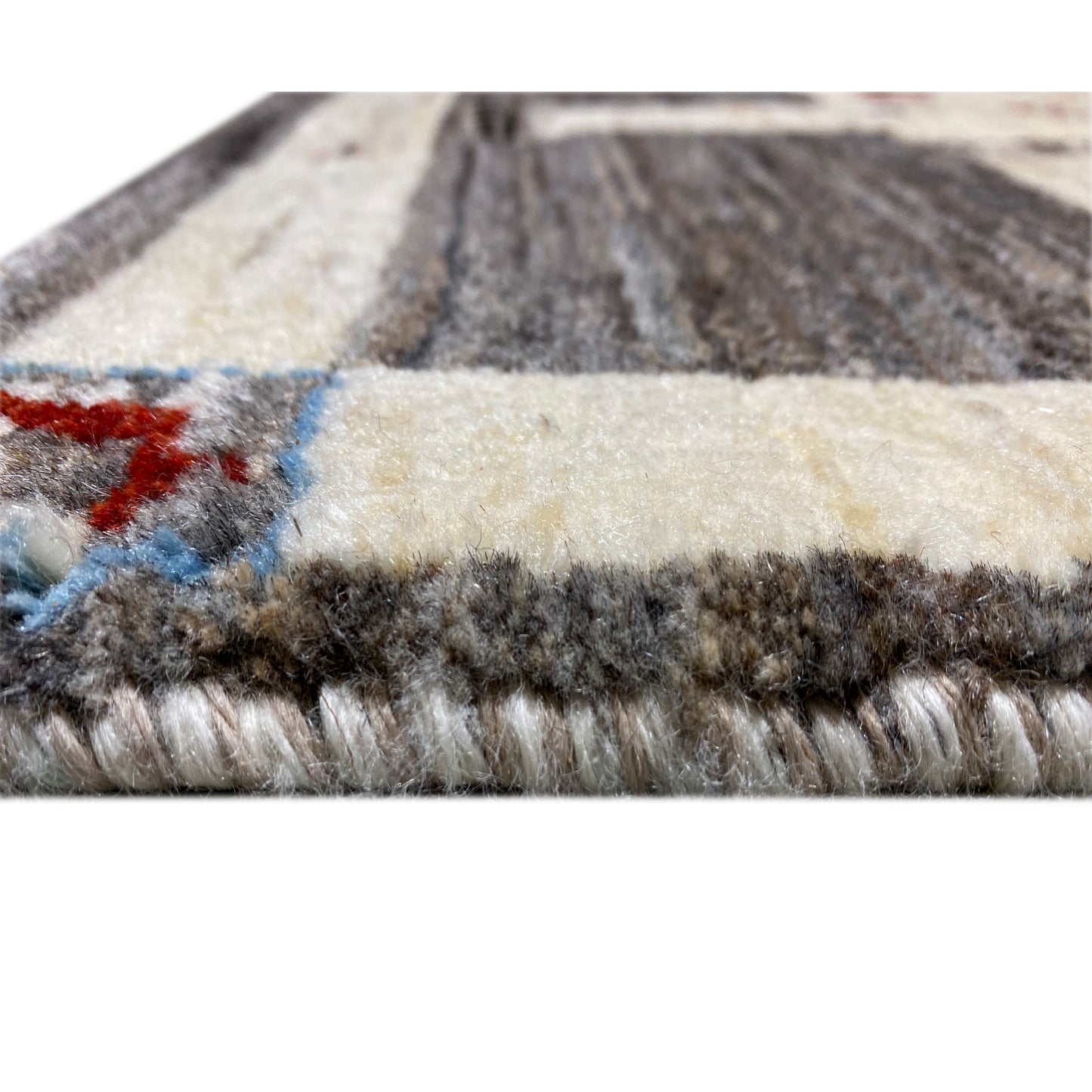 Grauer Löwen Gabbeh Teppich 89x60 cm - German Carpet Shop