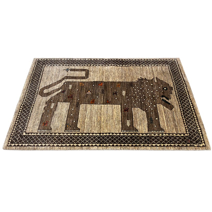 Löwen Gabbeh Teppich 170x110 cm - German Carpet Shop