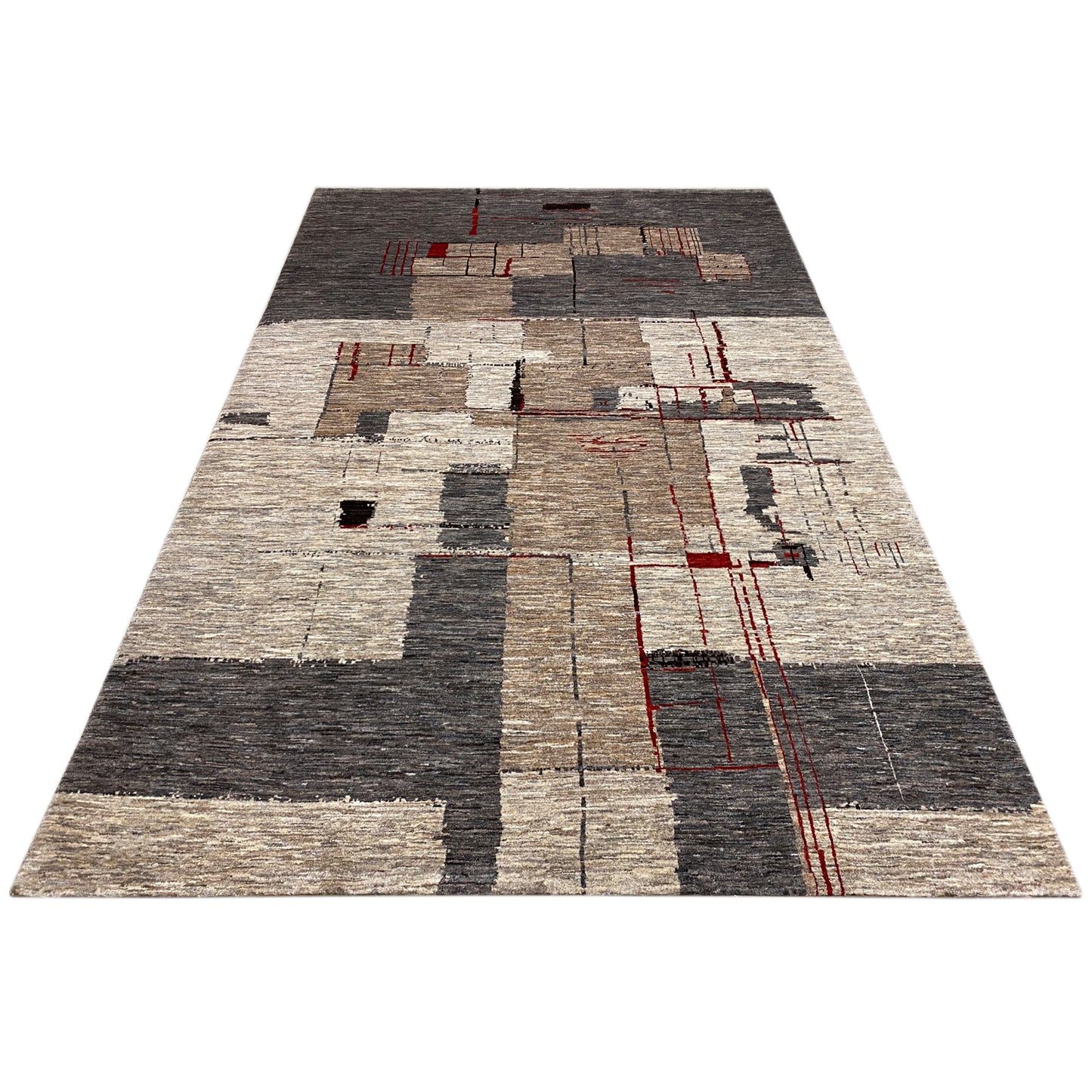 Grauer Luri Gabbeh Abstrakt 305x196 cm - German Carpet Shop