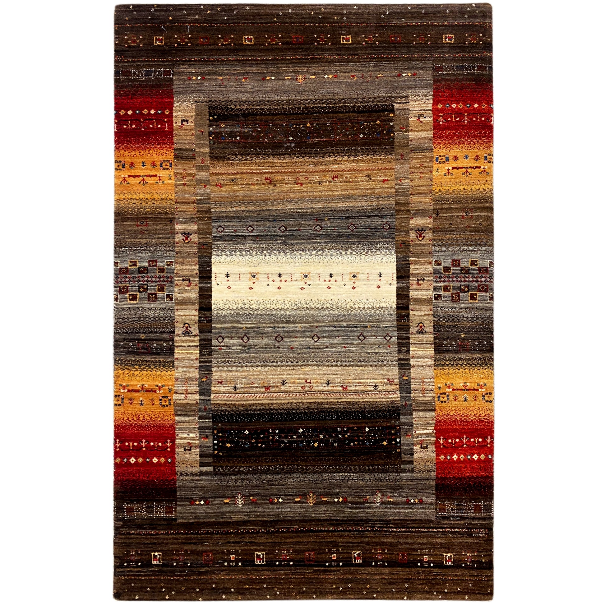  Luri Teppich Braun Multi 182x118cm - Premium Gabbeh Luri Teppich from German Carpet Shop - Just €1343! Shop now at German Carpet Shop