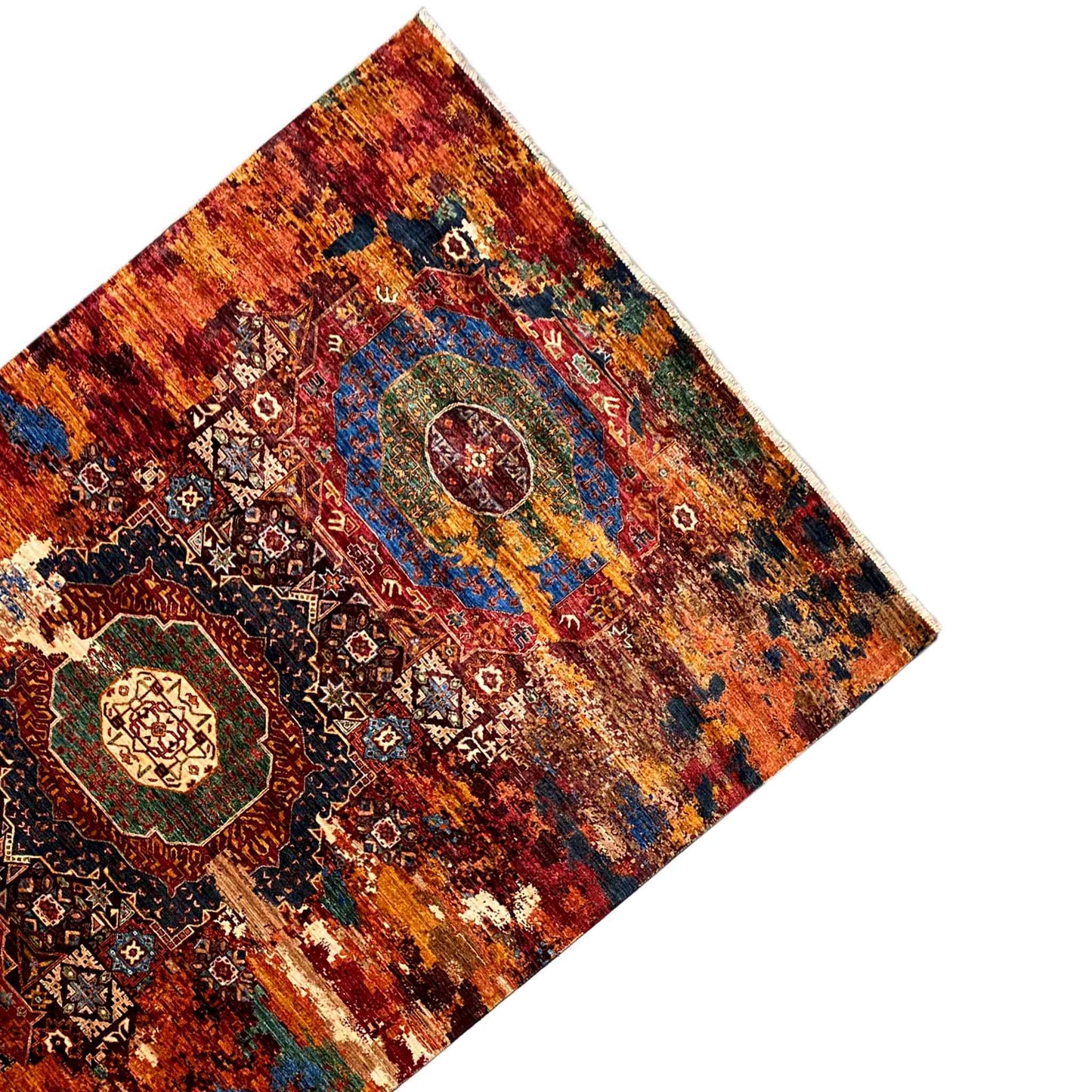 Handgeknüpfter Mamluk Teppich, Satte Farbtöne, 308x200 cm - German Carpet Shop