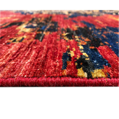 Mamluk Handgeknüpfter Wollteppich Rot Beige 312x202 cm - German Carpet Shop