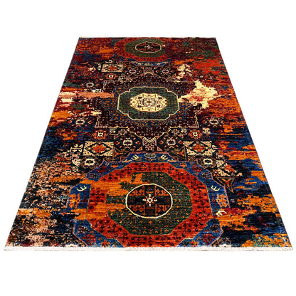 Afghanischer Mamluk Teppich, Mehrfarbig, 242x167 cm - German Carpet Shop