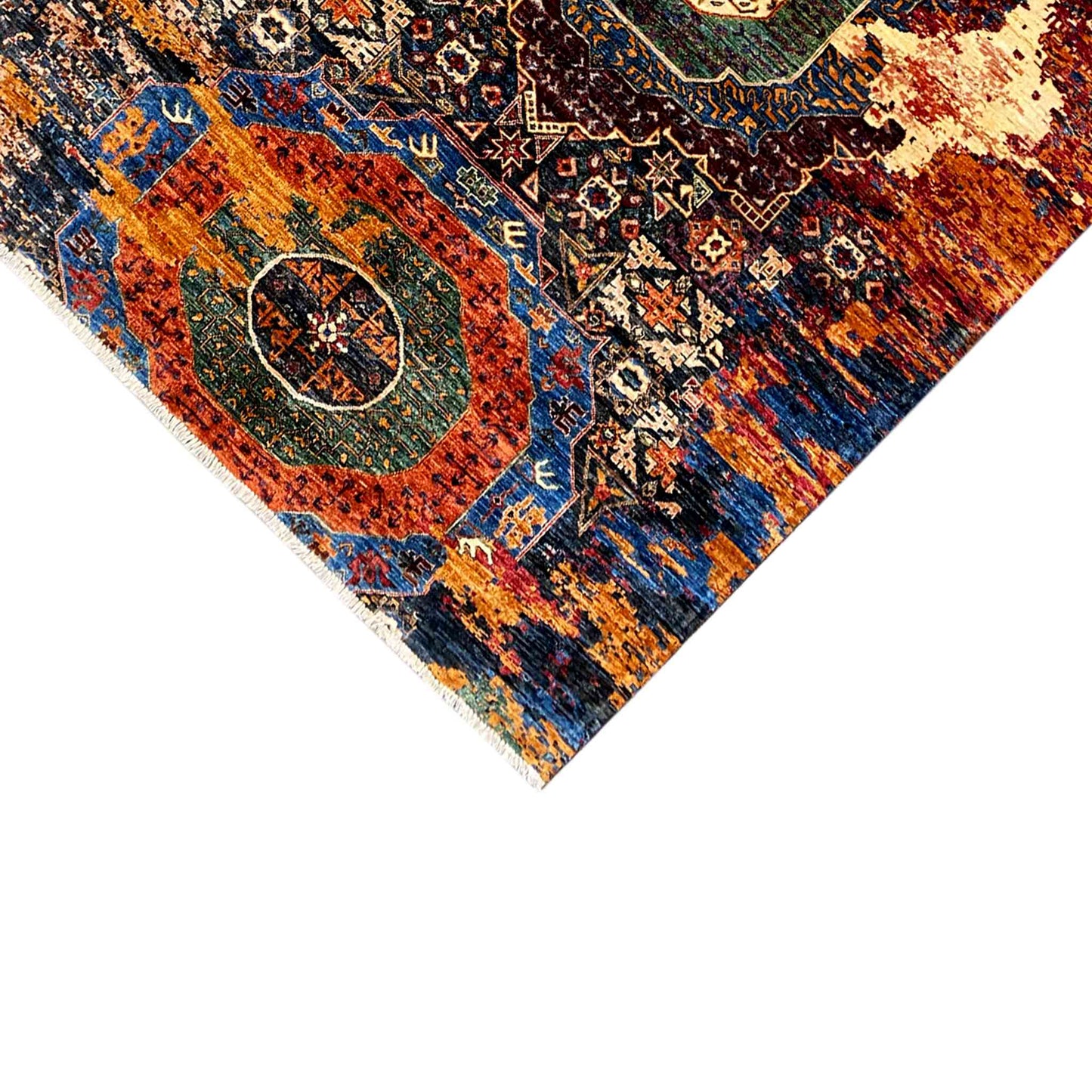 Afghanischer Mamluk Teppich, Mehrfarbig, 242x167 cm - German Carpet Shop