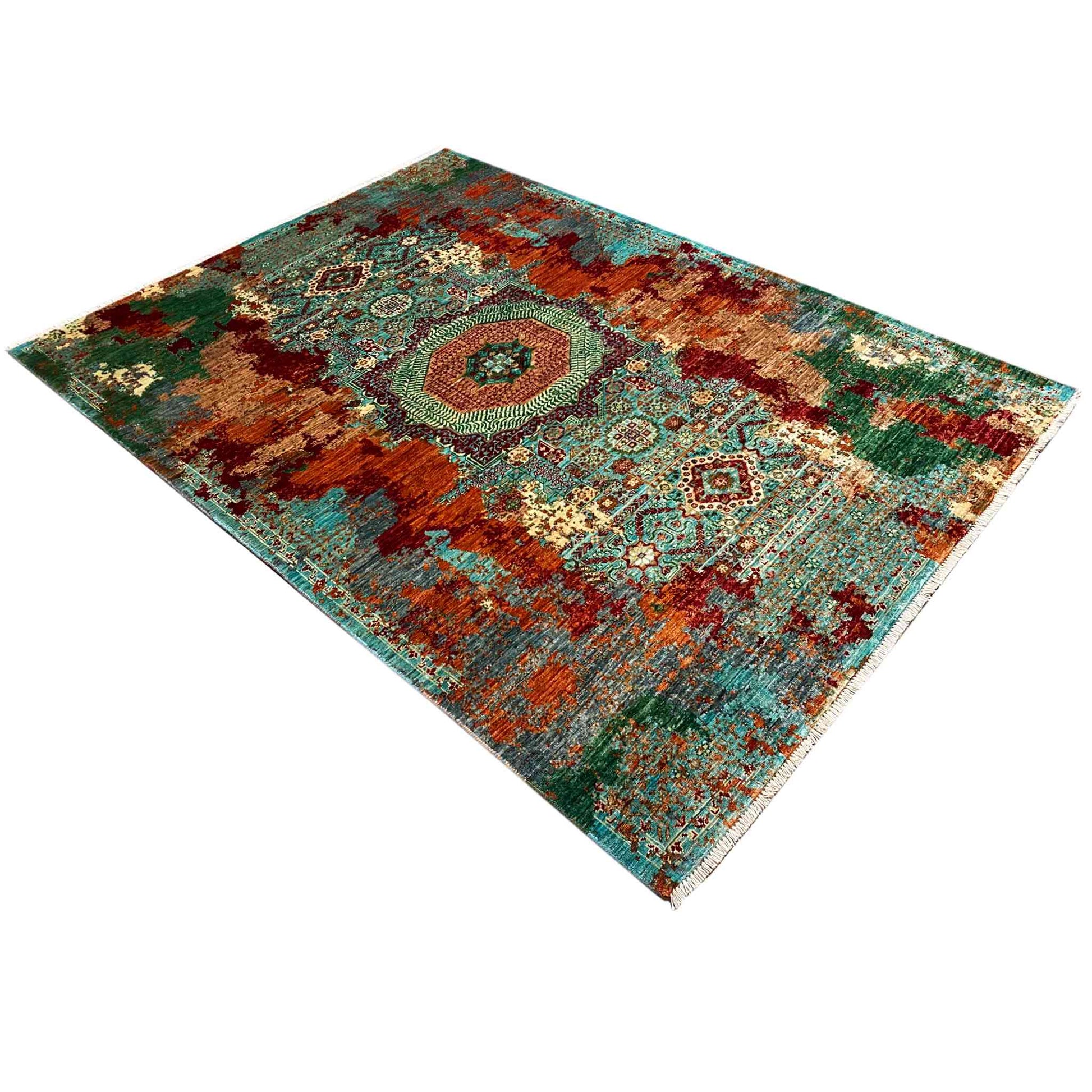 Mamluk Teppich, Türkis/Mehrfarbig, 237x173 cm - German Carpet Shop