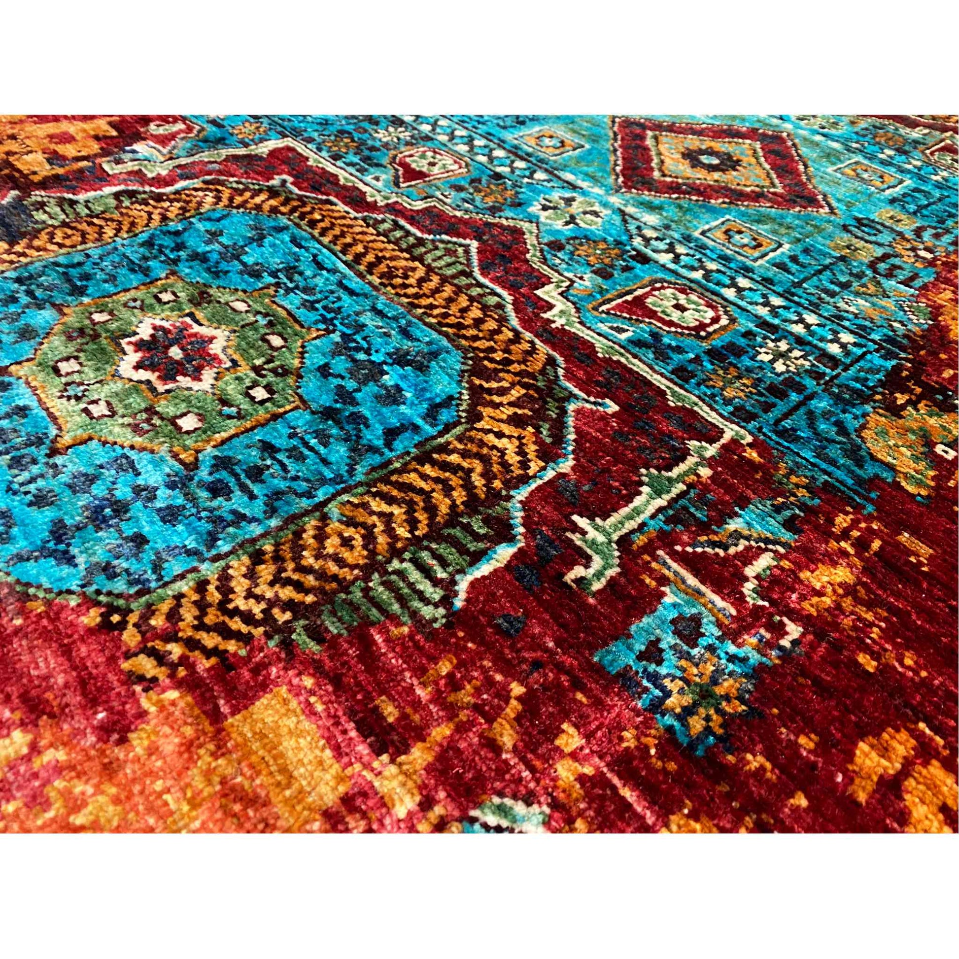 Mamluk Läufer Teppich, Türkis/Mehrfarbig, 252x80 cm - German Carpet Shop
