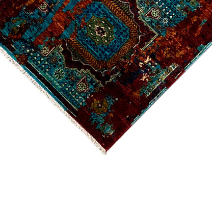 Mamluk Läufer Teppich, Türkis/Mehrfarbig, 252x80 cm - German Carpet Shop
