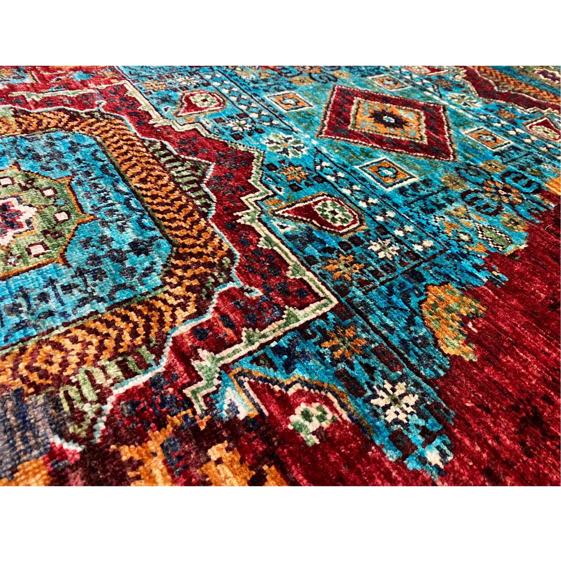 Mamluk Läufer Teppich, Türkis/Mehrfarbig, 252x84 cm - German Carpet Shop