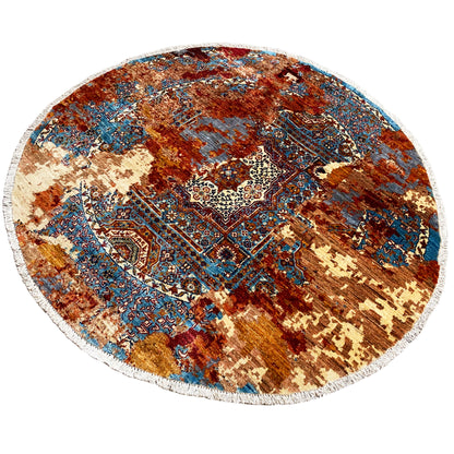 Handgeknüpfter Runder Mamluk Teppich 153x152 cm - German Carpet Shop