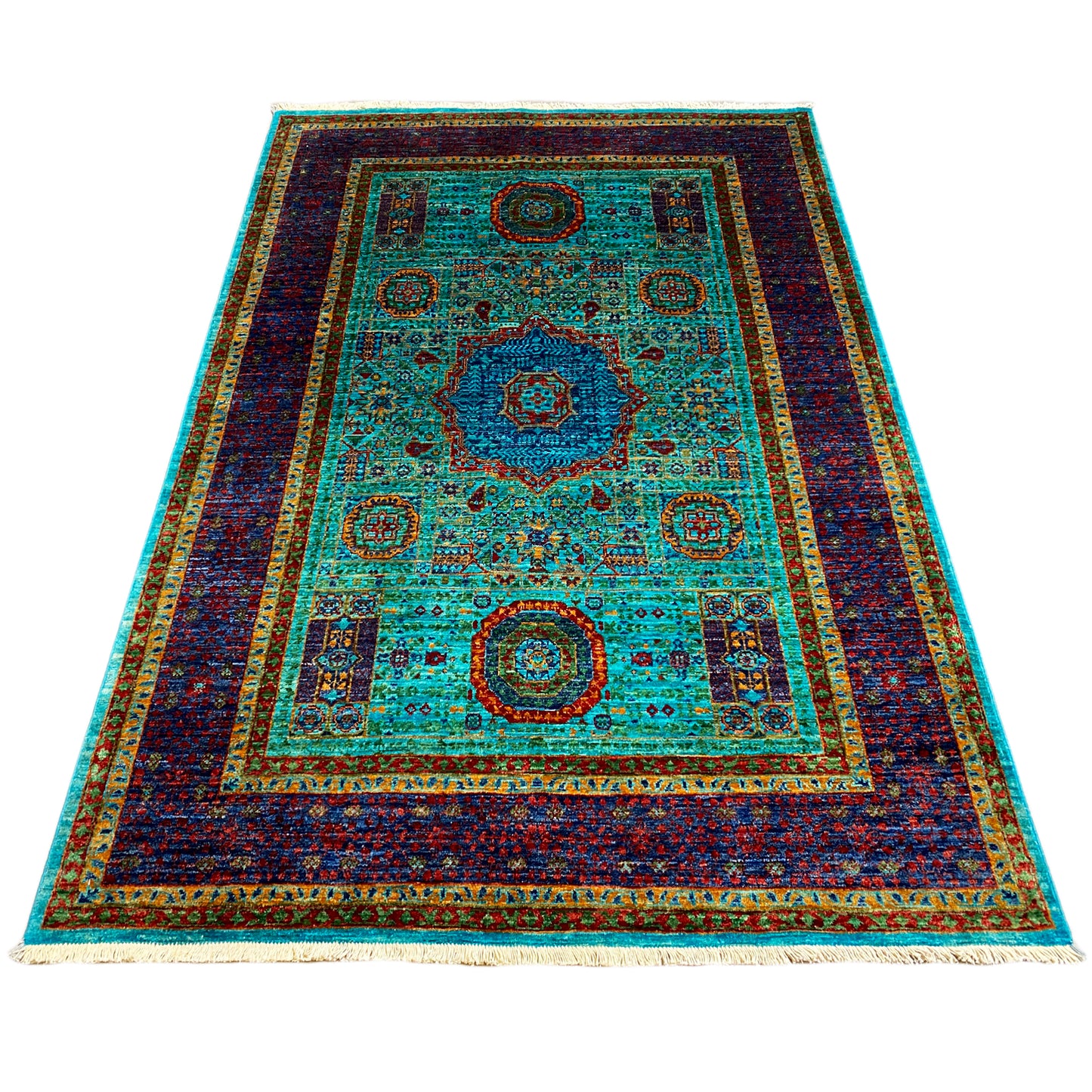 Handgeknüpfter Mamluk Teppich 188x129 cm - German Carpet Shop