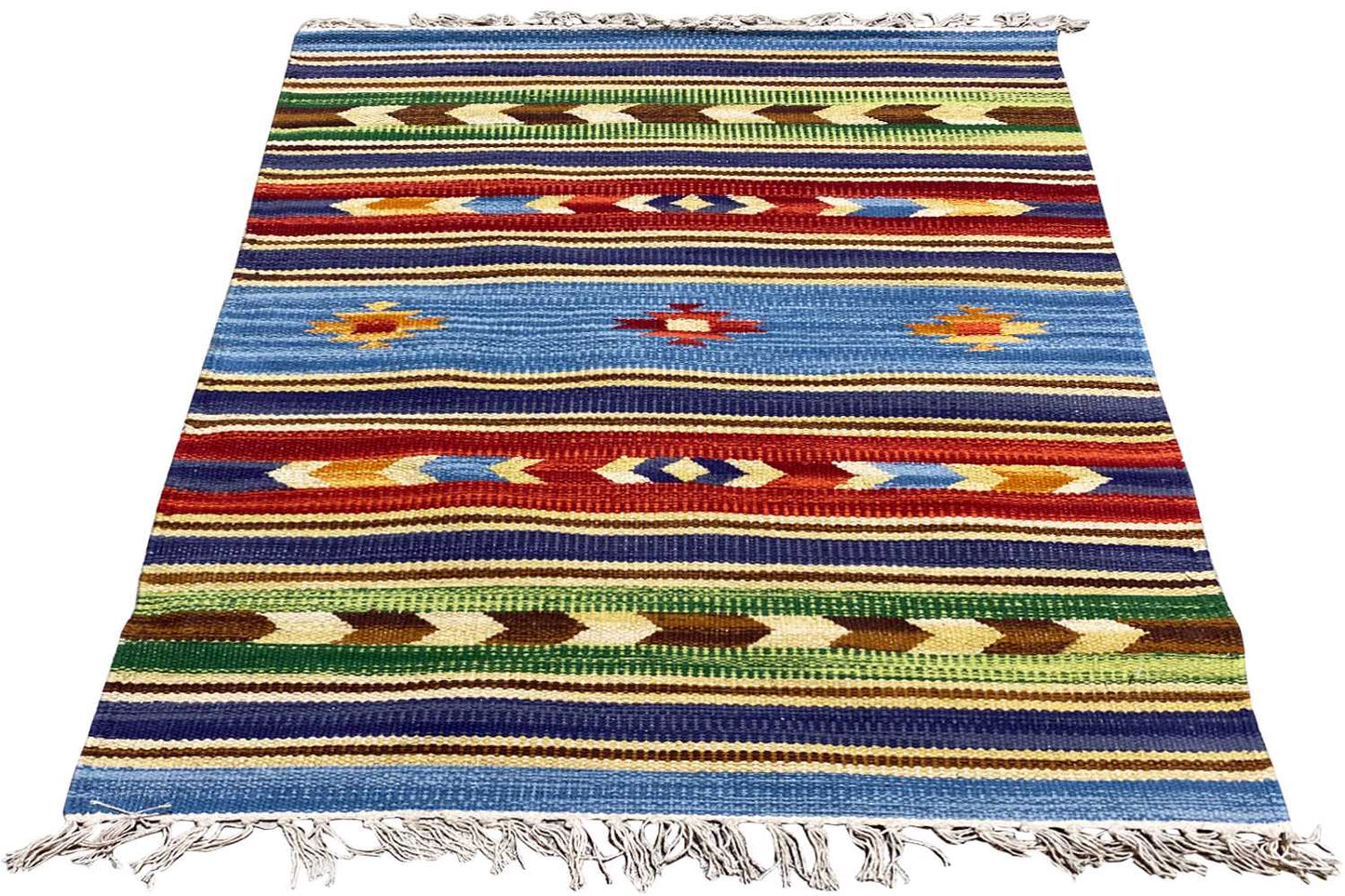 Mehrfarbiger Moderner Kelim Teppich - Samak (60x90 cm) - German Carpet Shop