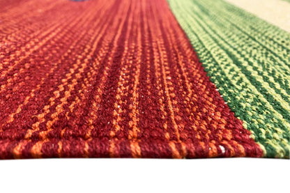 Mehrfarbiger Moderner Kelim Teppich - Samak AKE 1207 - German Carpet Shop