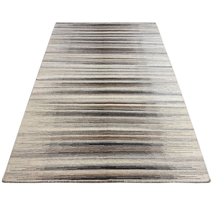 Grauer Kelim Dhurrie Streifen 230x160 cm - German Carpet Shop