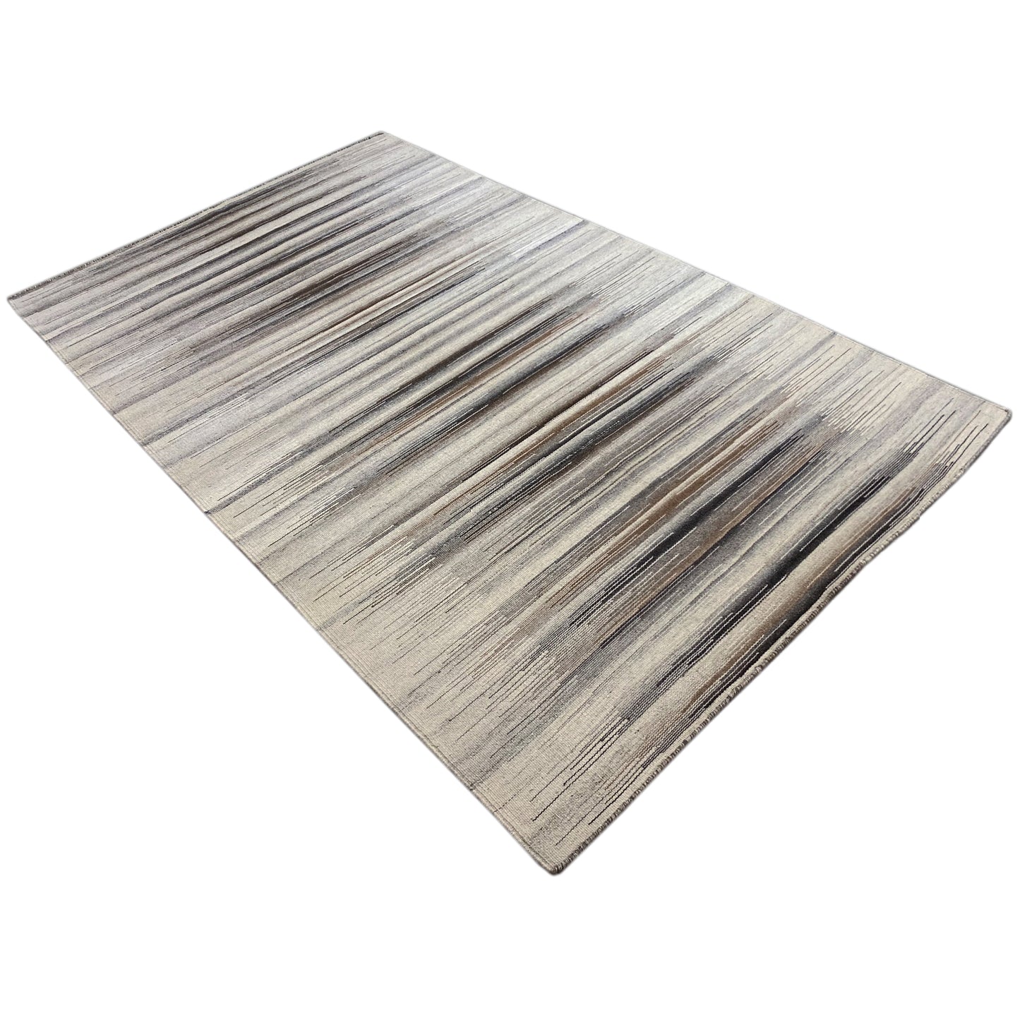 Grauer Kelim Dhurrie Streifen 230x160 cm - German Carpet Shop