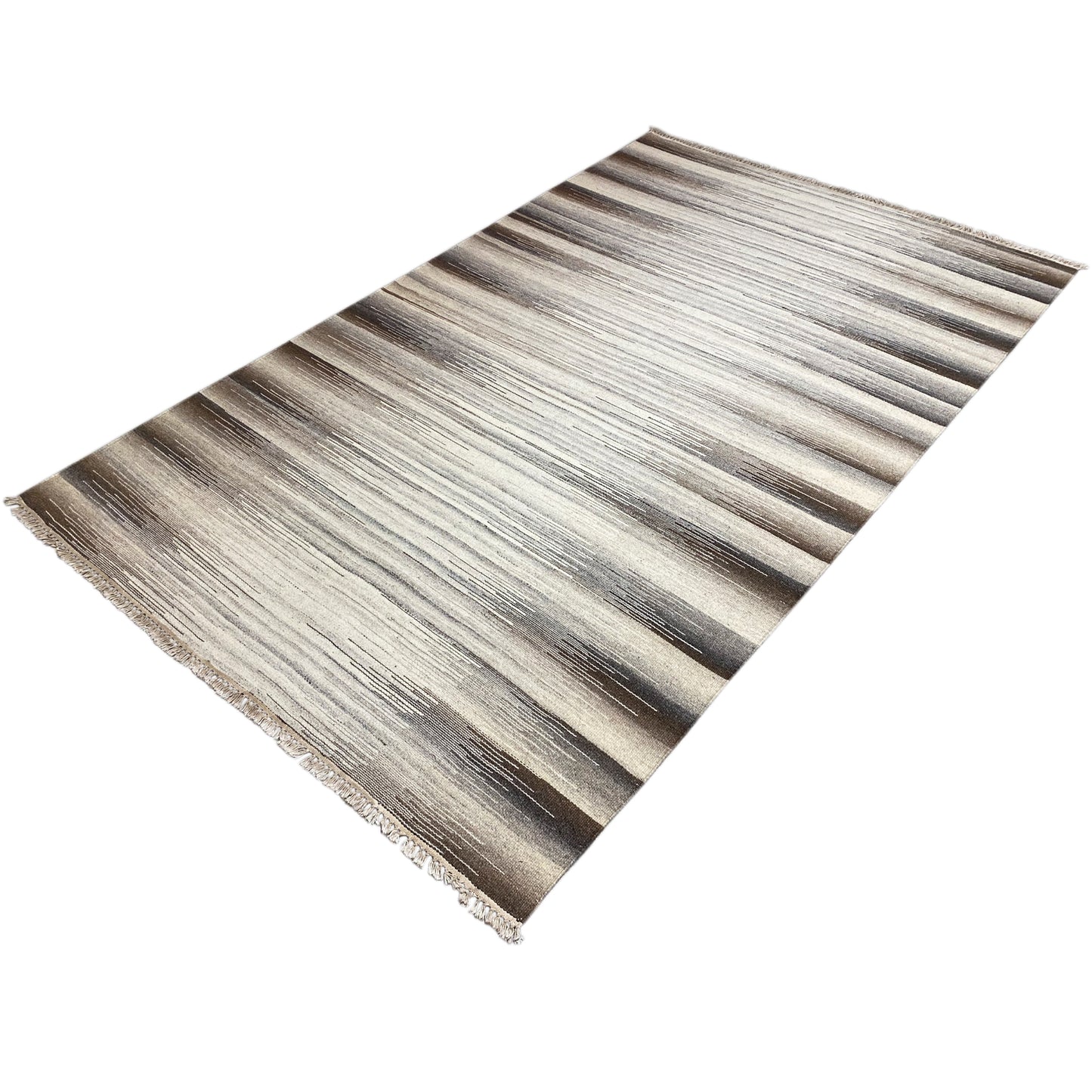 Kelim Teppich Beige – Modernes Streifenmuster 230x160 cm - German Carpet Shop