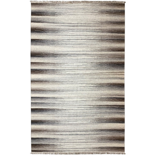 Kelim Teppich Beige – Modernes Streifenmuster 230x160 cm - German Carpet Shop
