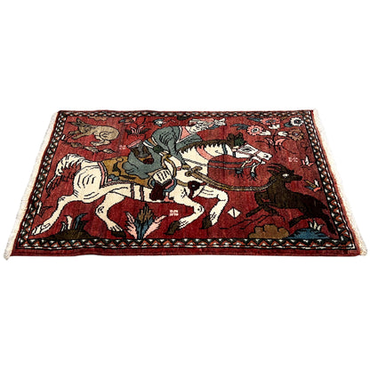  Poshti Teppich Hamedan Rot, 83x61cm - Premium Poshti Teppich from German Carpet Shop - Just €149! Shop now at German Carpet Shop