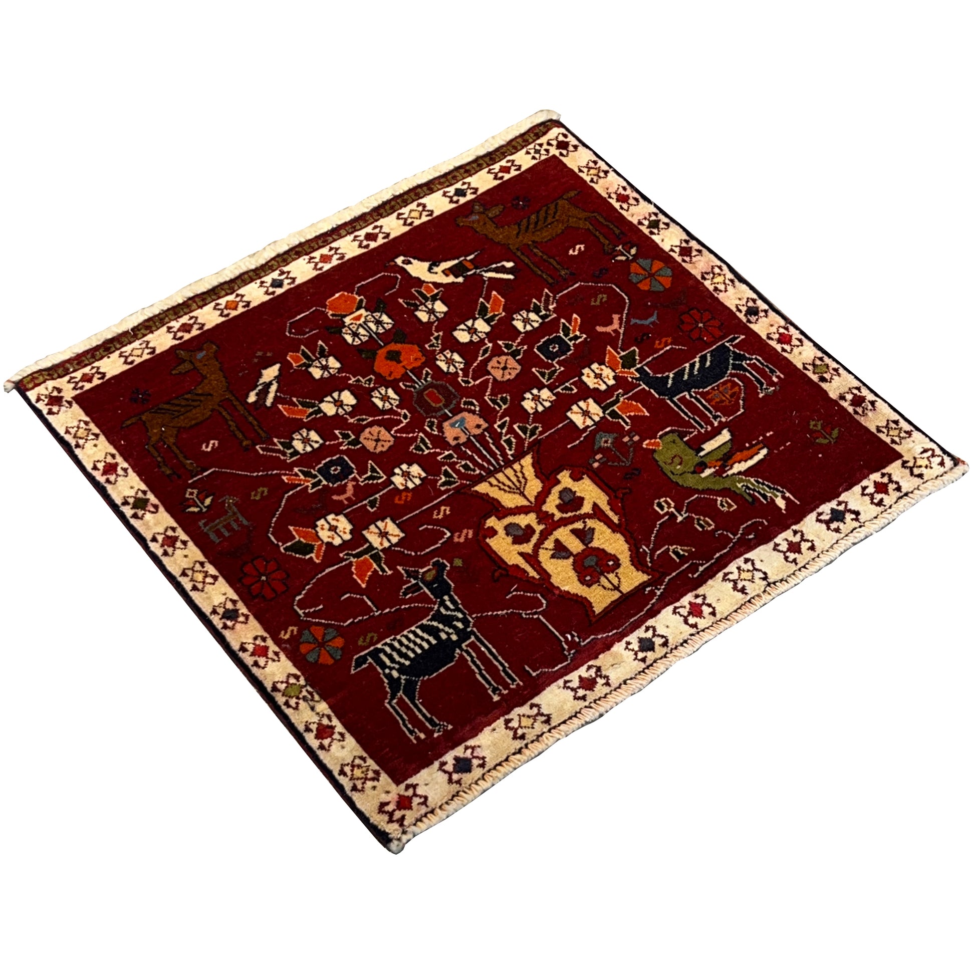 Roter Poshti Teppich 62x58 cm - German Carpet Shop