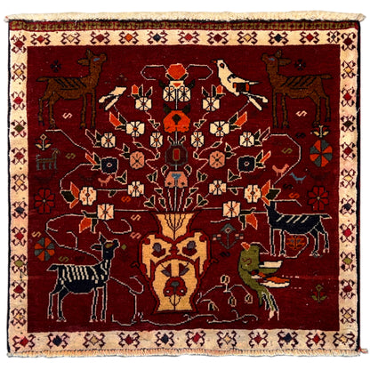 Roter Poshti Teppich 62x58 cm - German Carpet Shop