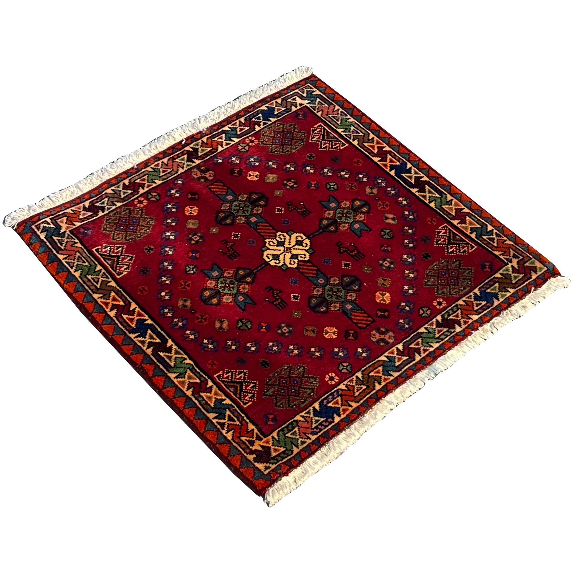 Poshti Teppich, Rot, 55x56cm - German Carpet Shop