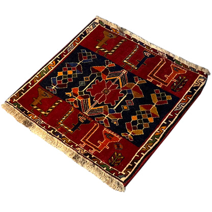  Poshti Teppich, Rot, 51x50 cm - Premium Poshti Teppich from German Carpet Shop - Just €140! Shop now at German Carpet Shop