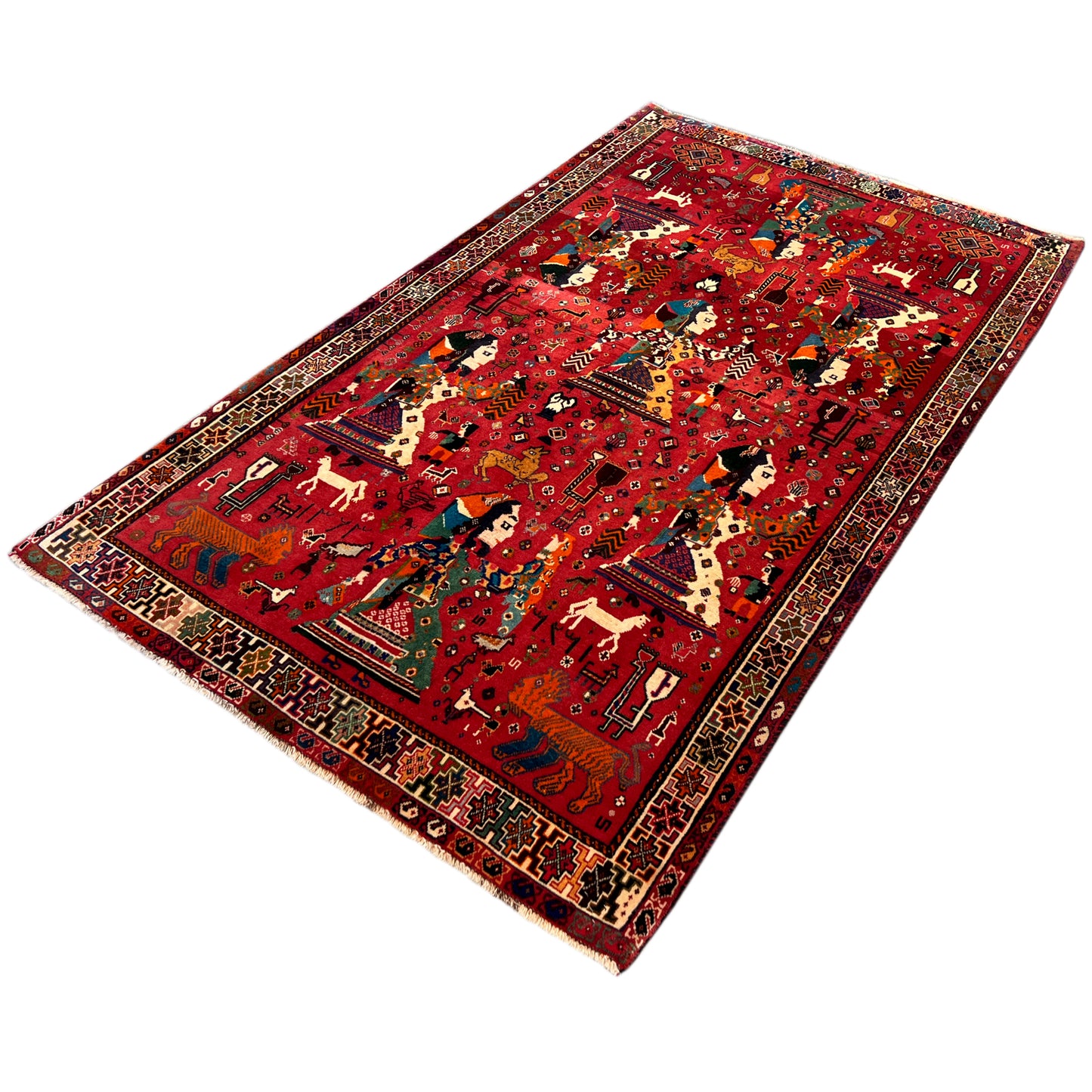  Qashqai Teppich 214x128 cm - Premium Qashqai Teppiche from German Carpet Shop - Just €0! Shop now at German Carpet Shop
