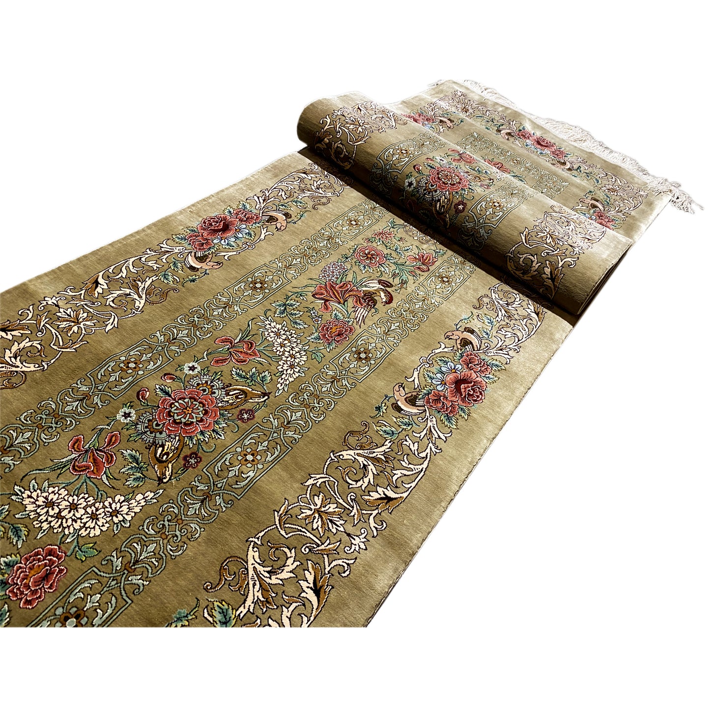 Ghom Silk Carpet - 904736 (195x53 cm)