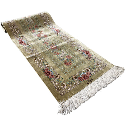 Ghom Silk Carpet - 904736 (195x53 cm)