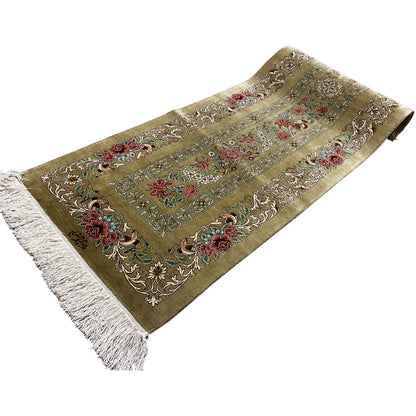 Ghom Silk Carpet - 904736 (195x53 cm)