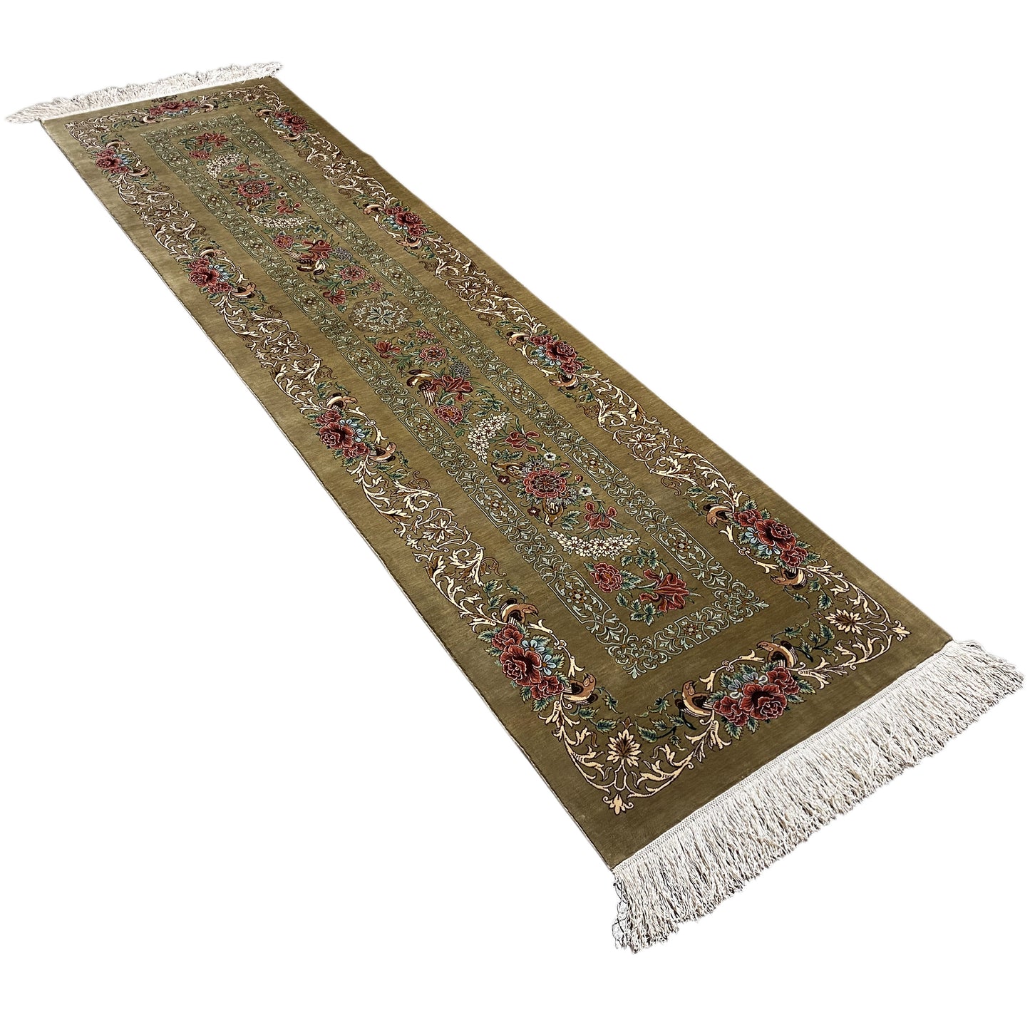 Ghom Silk Carpet - 904736 (195x53 cm)