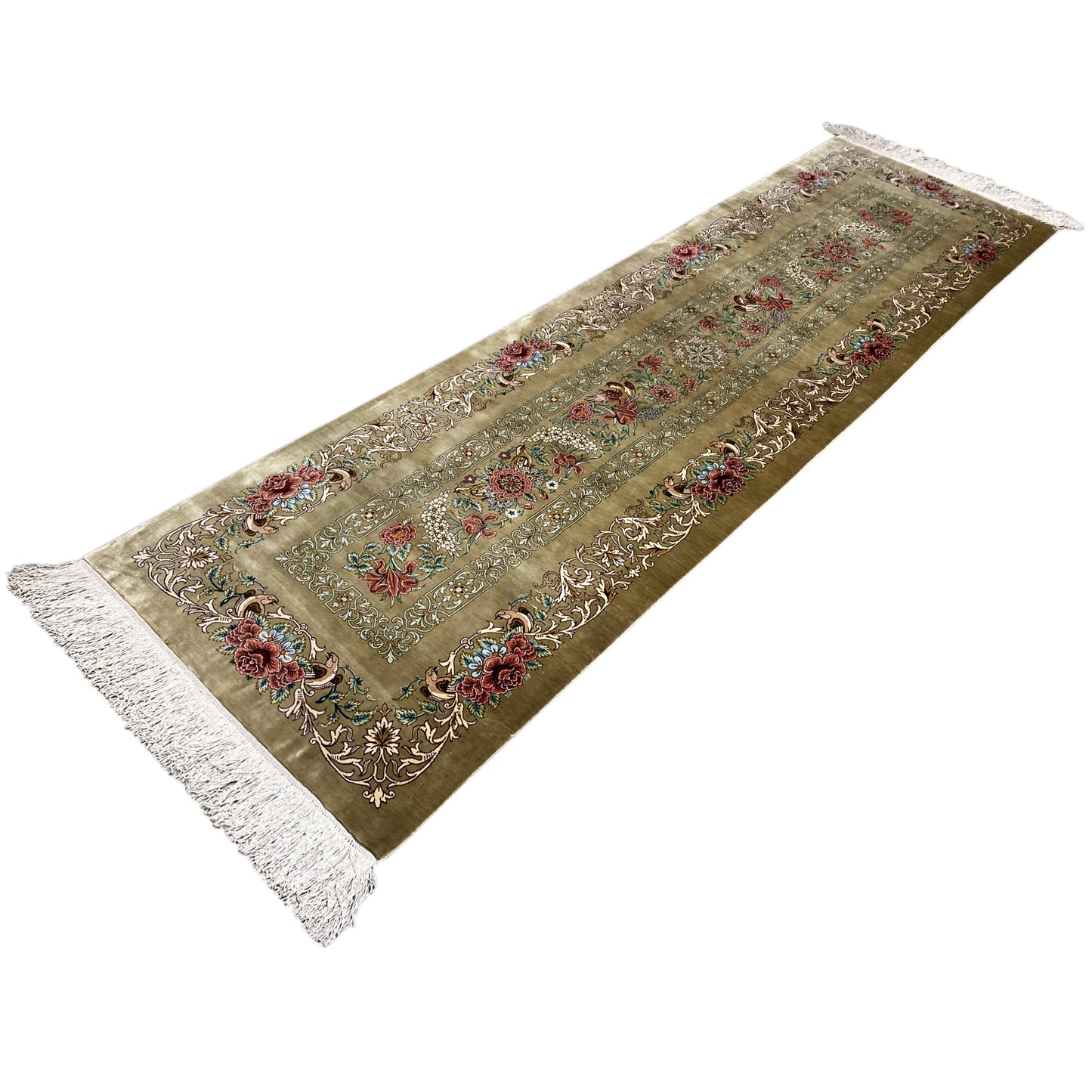 Ghom Silk Carpet - 904736 (195x53 cm)