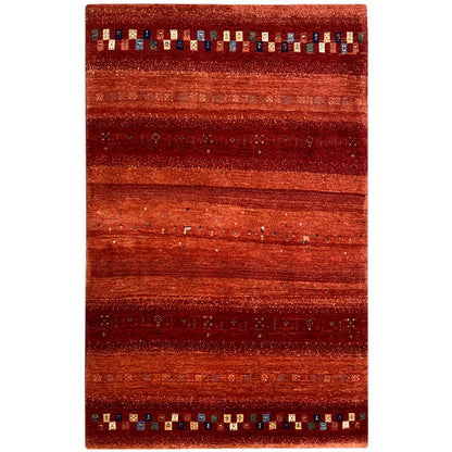 Roter Gabbeh Teppich handgeknüpft Wolle