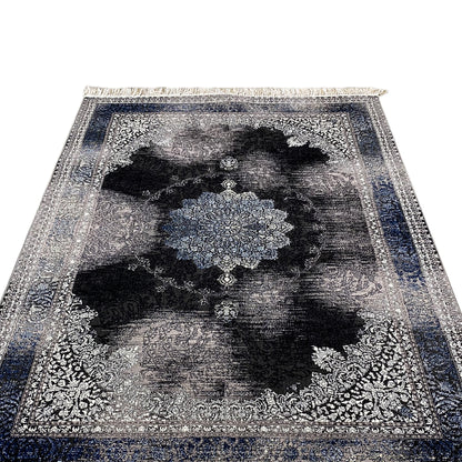 Maschinell gewebter Teppich Amsterdam Schwarz Blau 160x230 klassisch

