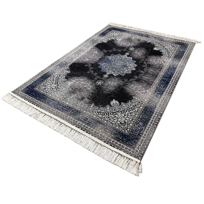 Orientteppich Amsterdam Polypropylen Schwarz Blau 160x230 pflegeleicht

