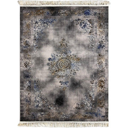 Prag Orientteppich Polypropylen Schwarz Gold 160x230 Wohnzimmer

