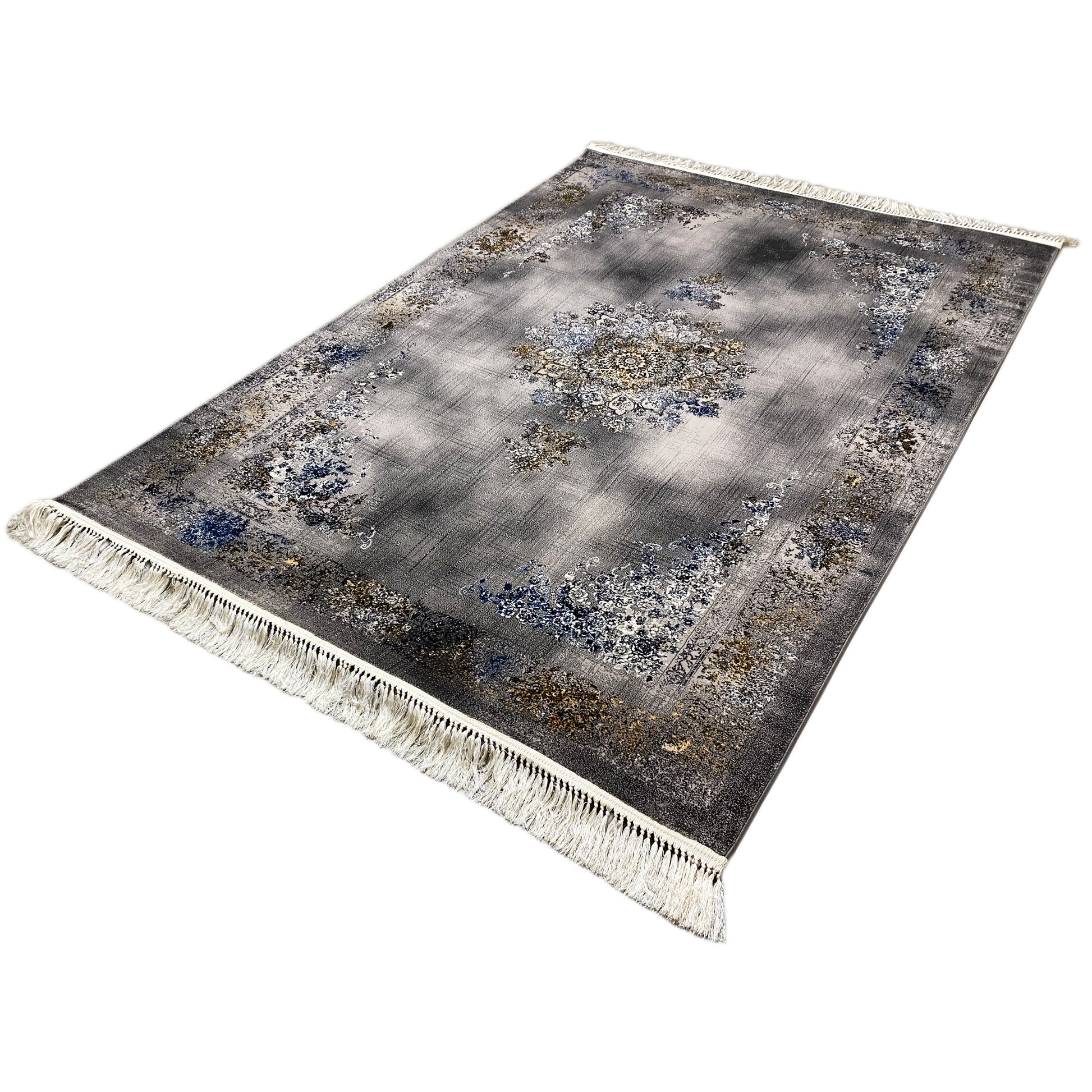 Orientteppich Prag Polypropylen Schwarz Gold 160x230 pflegeleicht

